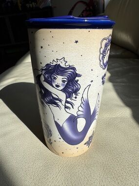 Starbucks 2016 Mermaid Siren Tattoo Sailor Travel Mug Ceramic Tumbler Cup